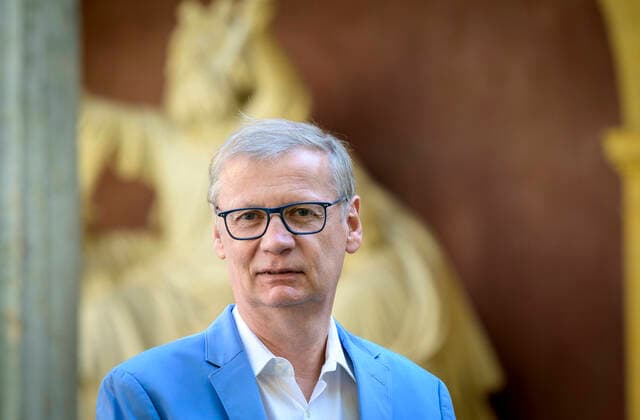 Potsdam 22.09.2020 SPSG Stiftung Preussische Schlösser und Gärten Berlin Brandenburg Park SANSSOUCI Günther JAUCH Fernsehmoderator Mäzen Gemeinsame Spendenkampagne mit der Deutschen Stiftung Denkmalschutz und dem Bauverein der Friedenskirche Potsdam Der CAMPANILE ,der freistehende Glockenturm muss dringend restauriert werden