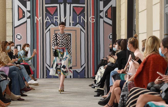 Bilder des Jahres 2020, Entertainment 09 September Entertainment Themen der Woche KW39 Entertainment Bilder des Tages Milan Fashion Week, Woman Spring Summer 2021 Milan, Woman Fashion Spring Summer 2021. Maryling catwalk Pictured: Model  Copyright: xSimonaxChiocciax xIPAx xFotosickix