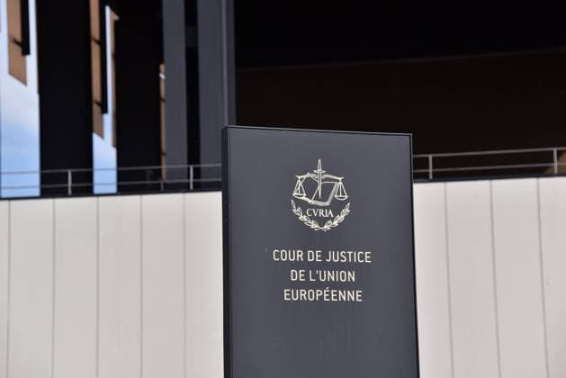 Schriftzug Europäischer Gerichtshof EuGH Cour de justice de l Union européenne *** European Court of Justice ECJ Cour de justice de l Union européenne