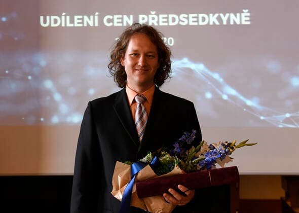 Five Czech scientists, on the photo mathematician Michal Pavelka, have received the Czech Science Foundation (GACR) award for outstanding results achieved within projects funded by GACR and focused on basic research, awarded by Foundation chairwoman Alice Valkarova in Prague, Czech Republic, today, on Wednesday, September 23, 2020. (CTKxPhoto MichalxKrumphanzl) CTKPhotoP202009230731801 kru 10