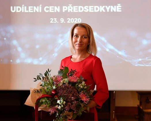 Five Czech scientists, on the photo geneticist Terezie Mandakova, have received the Czech Science Foundation (GACR) award for outstanding results achieved within projects funded by GACR and focused on basic research, awarded by Foundation chairwoman Alice Valkarova in Prague, Czech Republic, today, on Wednesday, September 23, 2020. (CTKxPhoto MichalxKrumphanzl) CTKPhotoP202009230738801 kru 8