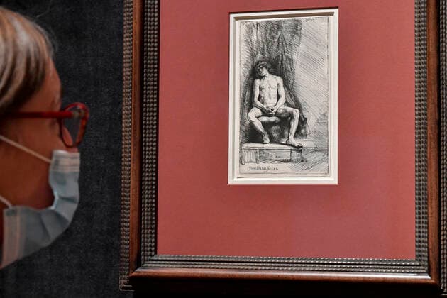 Entertainment Bilder des Tages Journalistic tour of the big international exhibition of works by Rembrandt van Rijn called Rembrandt: Portrait of a Man, took place in the Kinsky Palace in Prague, Czech Republic, on September 24, 2020. (CTKxPhoto VitxSimanek) CTKPhotoP202009240672201 VIS 009