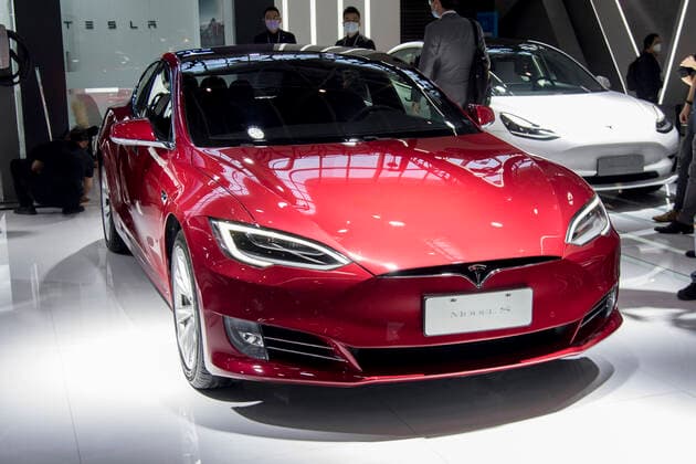 BEIJING, CHINA - SEPTEMBER 26: A Tesla Model S electric car is on display during 2020 Beijing International Automotive Exhibition (Auto China 2020) at China International Exhibition Center on September 26, 2020 in Beijing, China.  Copyright: xVCGx CFP111300300799