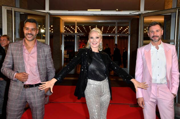 Michael Klammer, Desiree Nick und Jochen Schropp bei der Premiere des Kinofilms Enfant Terrible im Kino International. Berlin, 28.09.2020 *** Michael Klammer, Desiree Nick and Jochen Schropp at the premiere of the feature film Enfant Terrible at Kino International Berlin, 28 09 2020 Foto:xF.xKernx xFuturexImage