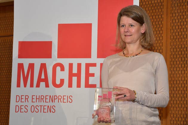 Preisverleihung Macher des Ostens 2020 Karen Uhlmann Dr. Karen Uhlmann von der Berliner OMEICOS Therapeutics GmbH, BiotechPark in Buch Festakt zur Preisverleihung, Macher (Ehrenpreis) des Ostens in Berlin am 29.09.2020