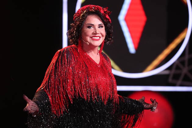 MOSCOW, RUSSIA - SEPTEMBER 30, 2020: Nadezhda Babkina, artistic director of the Russkaya Pesnya Russian Song Moscow State Folklore Music Theatre, performs during a concert marking her 70th birthday. Mikhail Tereshchenko TASS  TS0E90C3