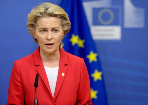News Bilder des Tages The head of the European Commission, Ursula Von Der Leyen was giving a press conference ahead of the European summit.  NicolasxLandemardx xLexPictoriumx xPool LePictorium_0234707