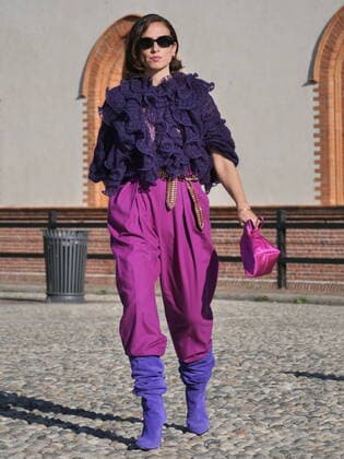 Alberta Ferretti Fashion Show during MFW Fashion blogger Erika Boldrin street style outfit during Alberta Ferretti Fashion Show at Milan Fashion Week Fall Winter 2020 2021 collections. Milano italy Milan Italy Copyright: LucaxPonti