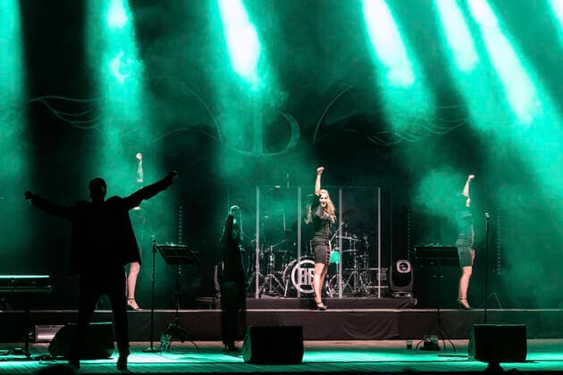 Blutengel live beim We Stay Together Live Open Air 2020 in der Freilichtbühne Junge Garde. Dresden, 03.10.2020