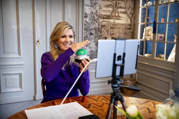 Bilder des Jahres 2020, Entertainment 10 Oktober Entertainment Themen der Woche KW41 Entertainment Bilder des Tages 08-10-2020 Hague Queen Maxima during the virtual presentation of the United Nations annual report, Beyond Access and Usage to Quality, to secretaris-generaal of the Verenigde Naties, António Guterres, from her office at palace Huis ten Bosch in The Hague.  Copyright: xPPEx