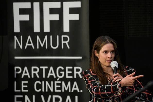 Actress Daphne Patakia pictured during the closing ceremony of the FIFF Festival Internationale du Film Francophone de Namur , Friday 09 October 2020 in Namur. This year edition is special to respect the sanitary measures to fight the Covid-19 pandemy.  LAURIExDIEFFEMBACQ 05879800