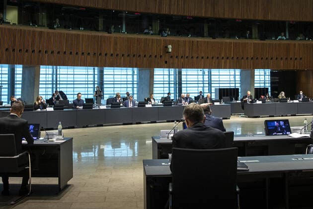 Bundesaussenminister Heiko Maas, SPD, reist nach Luxemburg zum Rat fuer Aussenbeziehungen. Hier aufgenommen bei einer Arbeitssitzung der Aussenminister und Aussenministerinnen in Luxemburg, 12.10.2020. Luxemburg Luxemburg