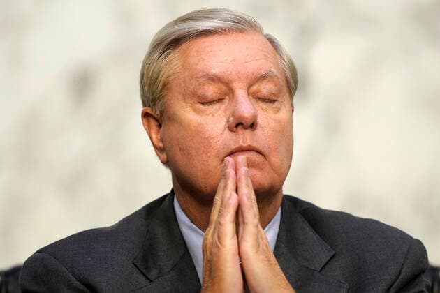 October 15, 2020, Washington, District of Columbia, USA: United States Senator Lindsey Graham (Republican of South Carolina), Chairman, US Senate Judiciary Committee, listens during the Senate Judiciary Committee confirmation hearing for Supreme Court nominee Amy Coney Barrett, Thursday, Oct. 15, 2020, on Capitol Hill in Washington Washington USA - ZUMAs152 20201015_zaa_s152_246 Copyright: xSusanxWalshx-xPoolxViaxCnpx