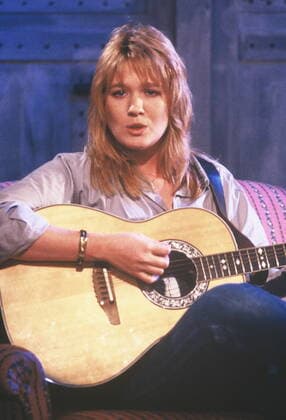 Saengerin Juliane Werding bei einem TV Auftritt 1985 *** Singer Juliane Werding at a TV appearance 1985
