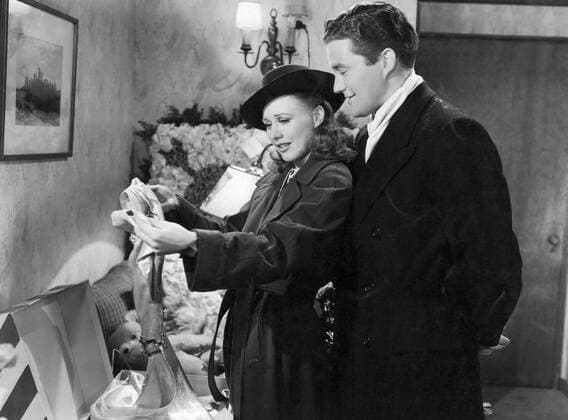 OSCARS. Beste Hauptdarstellerin. Preisträgerinnen 1941-1950 Ginger Rogers, Dennis Morgan, on-set of the Film, Kitty Foyle, 1940  Copyright: xJTxVintagex xGlasshousexImagesx jtv006411