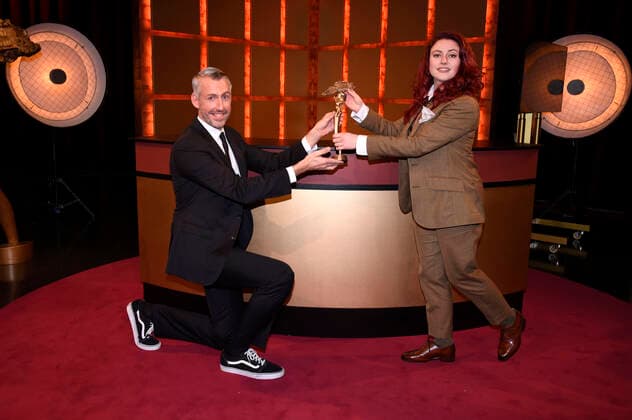 Sebastian Pufpaff und Tahnee bei der Verleihung vom Bayerischen Kabarettpreis 2020 im BR-Studio. Unterföhring, 26.10.2020