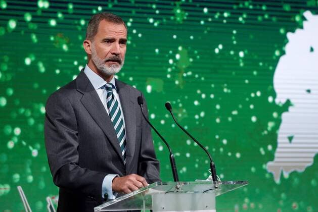 Bilder des Jahres 2020, Entertainment 10 Oktober Entertainment Themen der Woche KW44 Entertainment Bilder des Tages Spanish King Felipe VI delivers a speech during European Bussines Awards for the Environment awarding ceremony in Madrid, Spain, 28 October 2020. The awards celebrate companies at the forefront of eco-innovation, or that have a respect for the environment at the very core of their business principles. King Felipe VI chairs European Bussines Awards for the Environment awarding ceremony !ACHTUNG: NUR REDAKTIONELLE NUTZUNG!  Copyright: xJ.J.xGuillenx GRAF9392 20201028-637394870239645706
