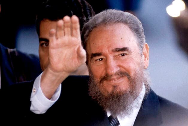 June 18, 2003, Santiago, Santiago, Chile: Fidel Castro visits Chile, Castro on arrival in Santiago greets his adherents Santiago Chile - ZUMAa202 20030618_zip_a202_001 Copyright: xFranciscoxAriasx