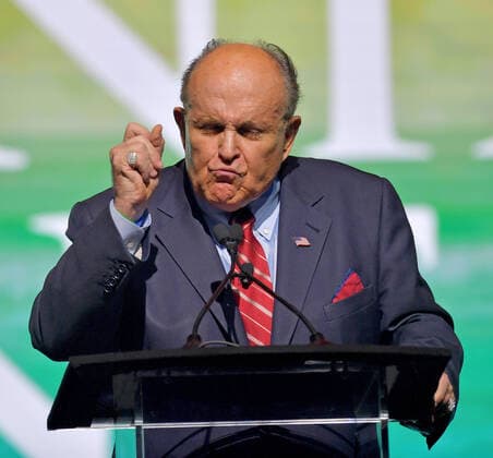 December 19, 2019, West Palm Beach, Florida, United States Of America: WEST PALM BEACH, FL - DECEMBER 19: Wearing his New York Yankees World Series ring, Former New York City Mayor and attorney for President Donald Trump Rudy Giuliani speaks at the 2019 Turning Point USA Student Action Summit - Day 1 at the Palm Beach County Convention Center on December 19, 2019 in West Palm Beach, Florida....People: Rudy Giuliani West Palm Beach United States Of America - ZUMAs214 20191219_zaa_s214_018 Copyright: xSMGx