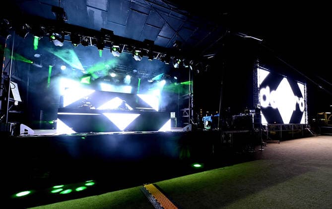 BURLINGAME, CA - NOVEMBER 06: DJ Producer Deorro aka, Erick Orrosquieta performs during the Deorro Put it in Park - Drive-In Concert Tour at the Burlingame Golf Center on November 6, 2020 in Burlingame, California. Photo: Casey Flanigan imageSPACE MediaPunch Copyright: ximageSPACEx