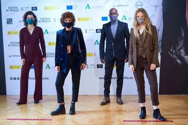Bilder des Jahres 2020, Entertainment 11 November Entertainment Themen der Woche KW45 Entertainment Bilder des Tages November 8, 2020, Madrid, Madrid, Spain: Isabelle Stoffel, Maria Perez, Alito Rodgers, Christina Rosenvinge attend Karen Photocall during 17 Festival de Sevilla at Academia de Cine on November 8, 2020 in Madrid, Spain Madrid Spain - ZUMAg15_ 20201108_zaf_g15_033 Copyright: xJackxAbuinx