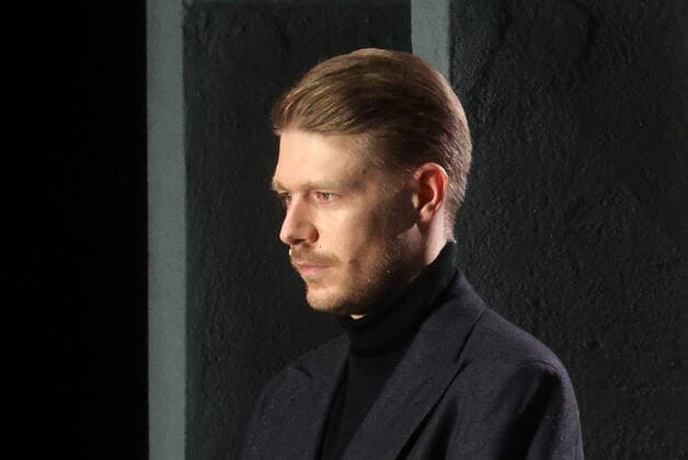 MOSCOW, RUSSIA - NOVEMBER 10, 2020: Actor Nikita Yefremov in a scene from a theater production of Fyodor Dostoyevsky s novel Demons staged by director Konstantin Bogomolov at the Palace on the Yauza theater and concert hall. Sergei Fadeichev TASS  TS0EDC77