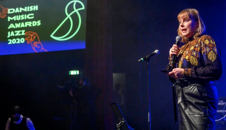 DMA Jazz 2020. Kulturminister Joy Mogensen holder tale ved Danish Music Awards Jazz 2020 paa Bremen Teater i Koebenhavn 12. november 2020. , Copenhagen Copyright: TorbenxChristensen TorbenxChristensenx COP300 spdk20201113-022716-L