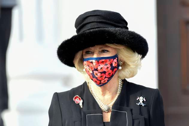 Herzogin Camilla von Cornwall beim Fototermin zum Empfang beim Bundespräsidenten im Schloss Bellevue, anlässlich des Besuchs der Gedenkfeier zum Volkstrauertag. Berlin, 15.11.2020