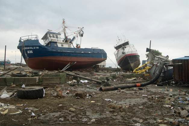 February 27, 2010, ConcepcioN, Santiago, Chile: Saturday February 27 an 8.8 magnitude earthquake shook the coasts of southern CHILE. The epicenter was located in the Chilean sea, off the coast of the BioboÂ­o Region. The earthquake lasted 4 minutes in the areas near the epicenter, after which successive Tzunamis occurred causing devastation and deaths ConcepcioN Chile - ZUMAa202 20100227_zip_a202_003 Copyright: xFranciscoxAriasx
