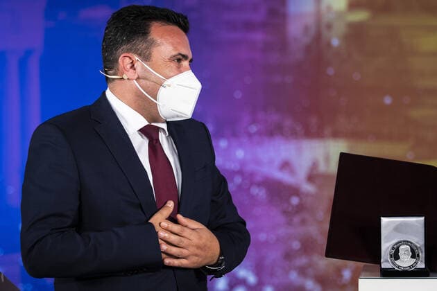 Zoran Zaev, Ministerpraesident von Nordmazedonien, aufgenommen im Rahmen der Verleihung des Menschenrechtspreise 2020 der Friedrich-Ebert-Stiftung in Berlin, 16.11.2020. Berlin Germany