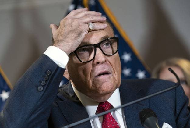 Rudy Giuliani, President Donald Trump s campaign legal advisor, speaks on the election results, at the Republican National Committee headquarters in Washington, DC on Thursday, November 19, 2020.  WAP20201119310 KEVINxDIETSCH