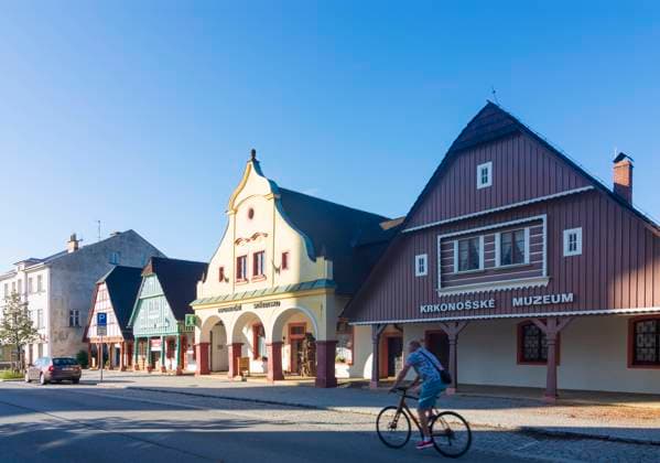 traditional houses, today museum and information center Vrchlabi (Hohenelbe) Kralovehradecky, Hradec Kralove Czech Krkonose (Giant Mountains, Riese