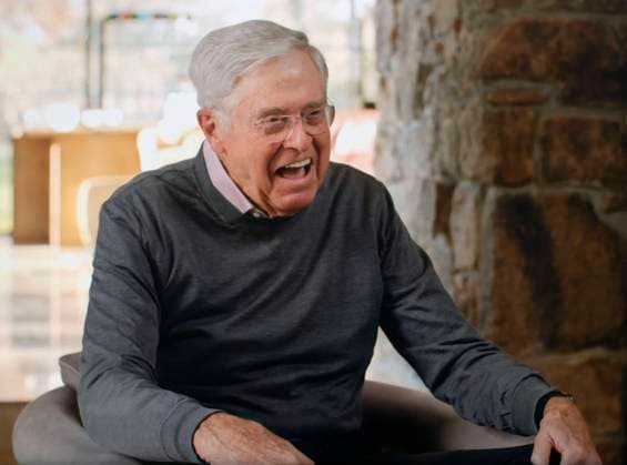 November 26,, 2020, Wichita, Kansas, USA - Screen grab of the Axios on HBO interview with CHARLES KOCH, the Chairman and CEO of Koch Industries, the second largest privately-held company in the U.S. Wichita USA - ZUMAce6_ 20201126_zaf_ce6_006 Copyright: xAxiosxOnxHbox