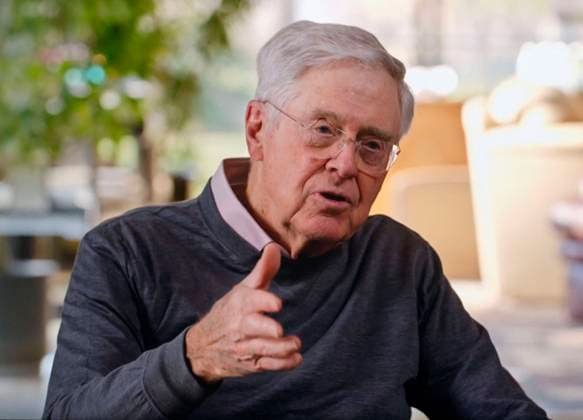 November 26,, 2020, Wichita, Kansas, USA - Screen grab of the Axios on HBO interview with CHARLES KOCH, the Chairman and CEO of Koch Industries, the second largest privately-held company in the U.S. Wichita USA - ZUMAce6_ 20201126_zaf_ce6_007 Copyright: xAxiosxOnxHbox