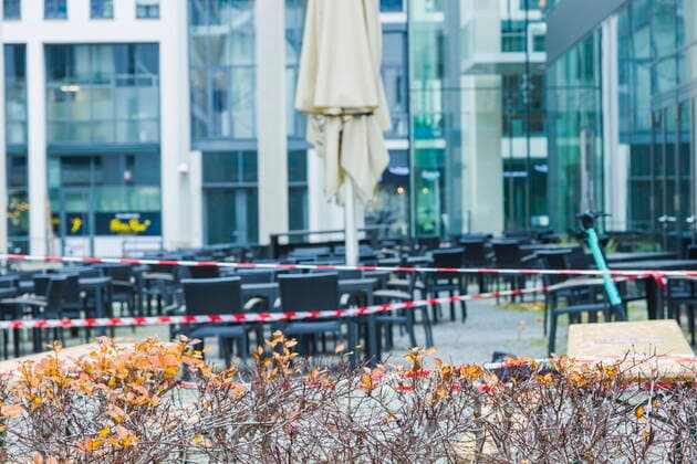 Lockdown Geschlossenen Gaststätten im Dresdner Stadtzentrum zum Lockdown im November Dresden Sachsen GERMANY