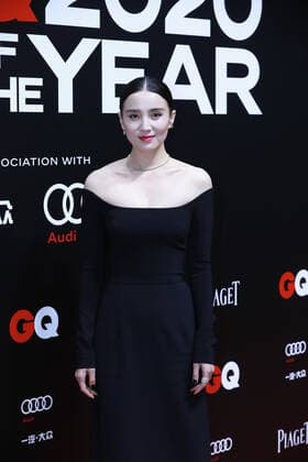 Chinese actress and singer Song Jia, also known as Xiao Song Jia, meaning the younger Song Jia to distinguish her from another older actress with the same name, shows up in black dress at the red carpet for the GQ Men of The Year 2020, Shanghai, China, 4 December 2020.
