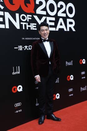Taiwanese actor Wang Yaoqing, also known as David Wang, shows up in red suit, showing off his gentle and elegance at the red carpet for the GQ Men of The Year 2020, Shanghai, China, 4 December 2020.