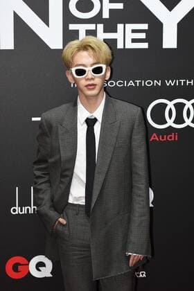 Chinese actor and singer Fei Qiming shows up with sunglasses and yellow hair at the red carpet for the GQ Men of The Year 2020, Shanghai, China, 4 December 2020.