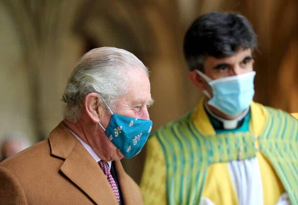 . 07 12 2020. Salisbury, United Kingdom. Prince Charles, the Prince of Wales and Camilla, the Duchess of Cornwall, at a service to celebrate the 800th anniversary of Salisbury Cathedral, United Kingdom.  xi-Imagesx xPoolx IIM-21884-0014