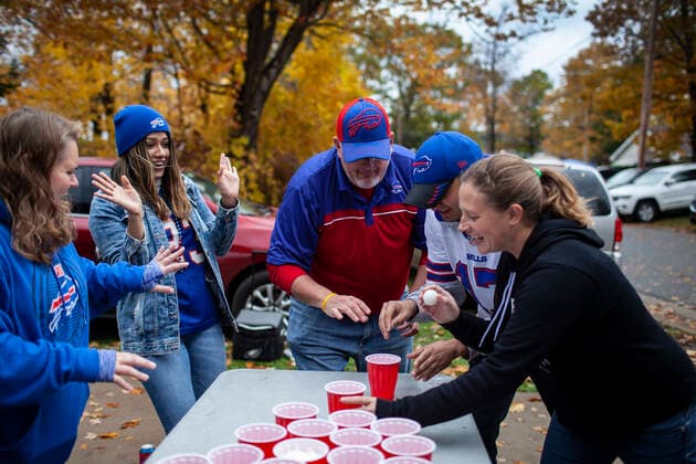 October 27, 2019, Buffalo, NY, USA: Buffalo, Ny.These photo are from various lots around the stadium, The RV lot during the Buffalo Bills vs Philadelphia Eagles fans. The famous Hammer lot, Mafia House and the lots across the street in the neighborhood. The Buffalo Bills have one of the NFL s most loyal fan bases, and take their tailgating seriously. The fans have become known as the Bills Mafia. Michael F. McElroy. Buffalo USA - ZUMAmf1_ 20191027_zap_mf1_016 Copyright: xMichaelxMcElroyx