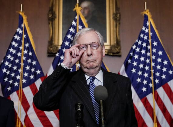 Bilder des Jahres 2020, News 12 Dezember News Bilder des Tages U.S. Senate Majority Leader Mitch McConnell (R-KY) speaks during a news conference with other Senate Republicans at the U.S. Capitol in Washington, DC on Tuesday, December 15, 2020. Pool photo by Tom Brenner  WAX20201215221 TOMxBRENNER