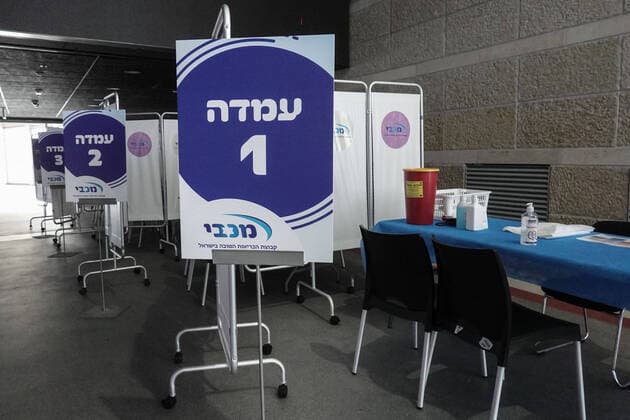 December 21, 2020, Jerusalem, Israel: Maccabi Health Services prepare for administration of COVID-19 vaccines at the Pais Arena Sports Complex in Jerusalem. The first stage of vaccination of the general public will begin later today for people over the age of 60 utilizing the Pfizer vaccine. Over 200,000 people nationwide have already reserved appointments to be vaccinated while thousands of others struggle with overwhelmed and failing call centers and telephone lines. Jerusalem Israel - ZUMAa126 20201221_zap_a126_003 Copyright: xNirxAlonx