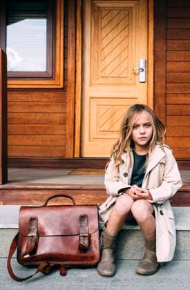 Pupil waiting to go to school, Model released Copyright: xDavidxAguerox MR