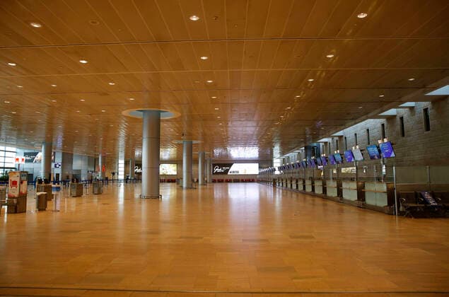 (201223) -- TEL AVIV, Dec. 23, 2020 -- An empty departure hall is seen at Ben Gurion International Airport near Tel Aviv, Israel, on Dec. 23, 2020. Israel adopts entry restrictions over new virus strain from Wednesday, under which non-Israelis are not allowed to enter the country, except for diplomats who are stationed in Israel and other special cases. (Photo by Xinhua) ISRAEL-TEL AVIV-COVID-19-ENTRY RESTRICTIONS GilxCohenxMagen 