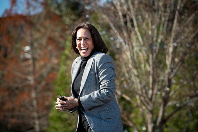 December 21, 2020, Columbus, GA, USA: Vice President-Elect Kamala Harris campaigns for Democratic senate candidates Jon Ossoff and Rev. Raphael Warnock at a drive-in rally..Ossoff and Warnock are challenging incumbent Republican senators David Perdue and Kelly Loeffler in a January run-off election. .Pictured: Harris is touched by loud cheers from crowd Columbus USA - ZUMAn03_ 20201221_zaf_n03_039 Copyright: xRobinxRaynex