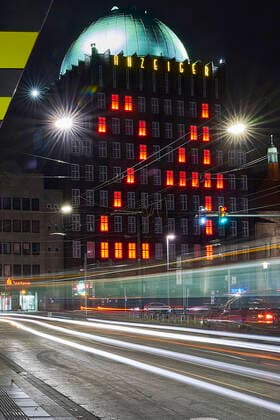 Adventskalender am Anzeigerhochhaus am Steintor. Hannover, 24.12.2020