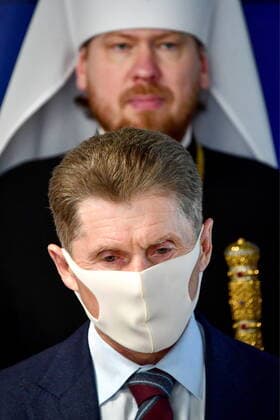 VLADIVOSTOK, RUSSIA - DECEMBER 26, 2020: Primorye Territory Governor Oleg Kozhemyako (front) attends the opening of the Russia - My History multimedia historical park. Yuri Smityuk TASS  TS0F2FA8