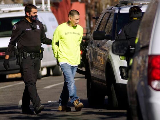 December 30, 2020, Albuquerque, NEW MEXICO, USA: 123020.APD takes a suspect into custody following a shooting of a man on Barelas Court near 8th Street SW.Photographed on Wednesday December 30, 2020. Albuquerque USA - ZUMAab1_ 20201230_zaf_ab1_001 Copyright: xAdolphexPierre-Louis Journalx