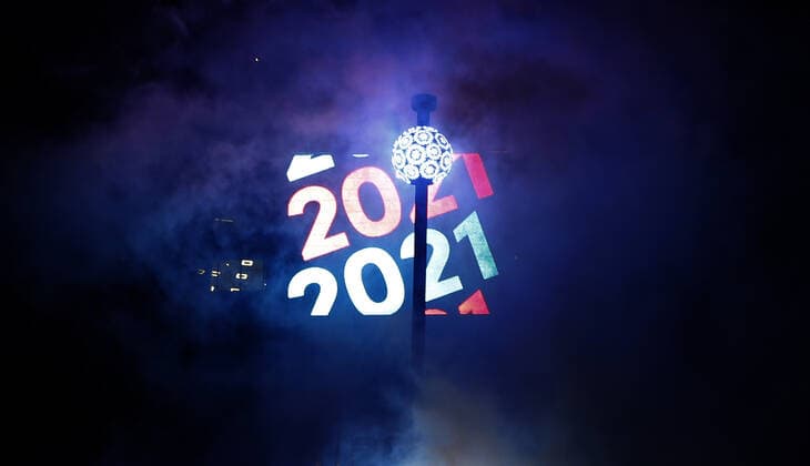 The ball lis raised into place in Times Square on New Year s Eve on Thursday, December 31, 2020 in New York City. Pool  NYPX20201231208 GaryxHershorn