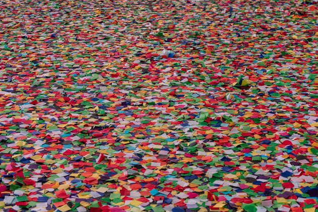 2021 New Year celebration on Times Square 2021 New Year celebration on Times Square, confetti seen on the ground of Times Square. Because of COVID-19 pandemic no revelers were allowed to be on Times Square, only few essential workers received special invitations and were seated inside socially distanced pods. New York New York United States Copyright: LevxRadin